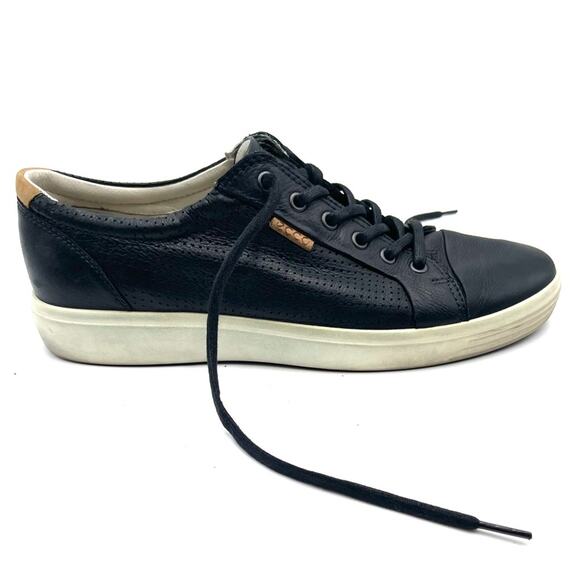ECCO Soft 7 Light Perforated Black Leather Sneaker size 10.5 (44-EU) - Picture 4 of 13
